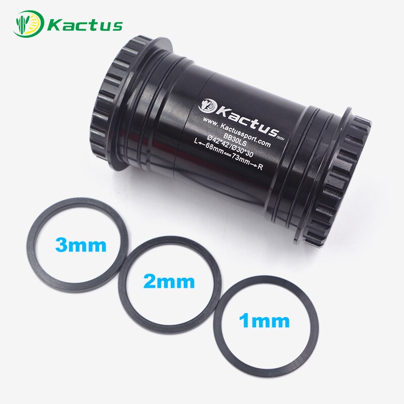 KACTUS TECH PRESS FIT BB30 PF30 PRESSFIT BIKE BOTTOM BRACKET 30MM ROAD MTB CERAMIC BEARING 68MM 73MM CRANKSET BB BICYCLE PARTS: BB30LS Black