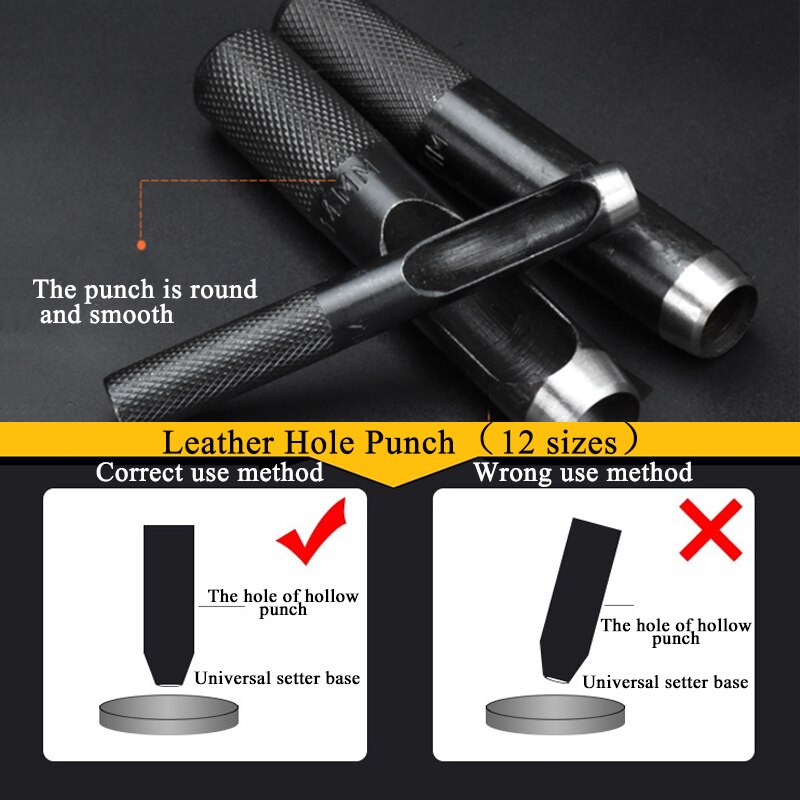 1Pc 1mm-10mm Round Shape Leather Hole Punch Steel Leather Craft Hollow Hole Punch For Clothing Leather Working