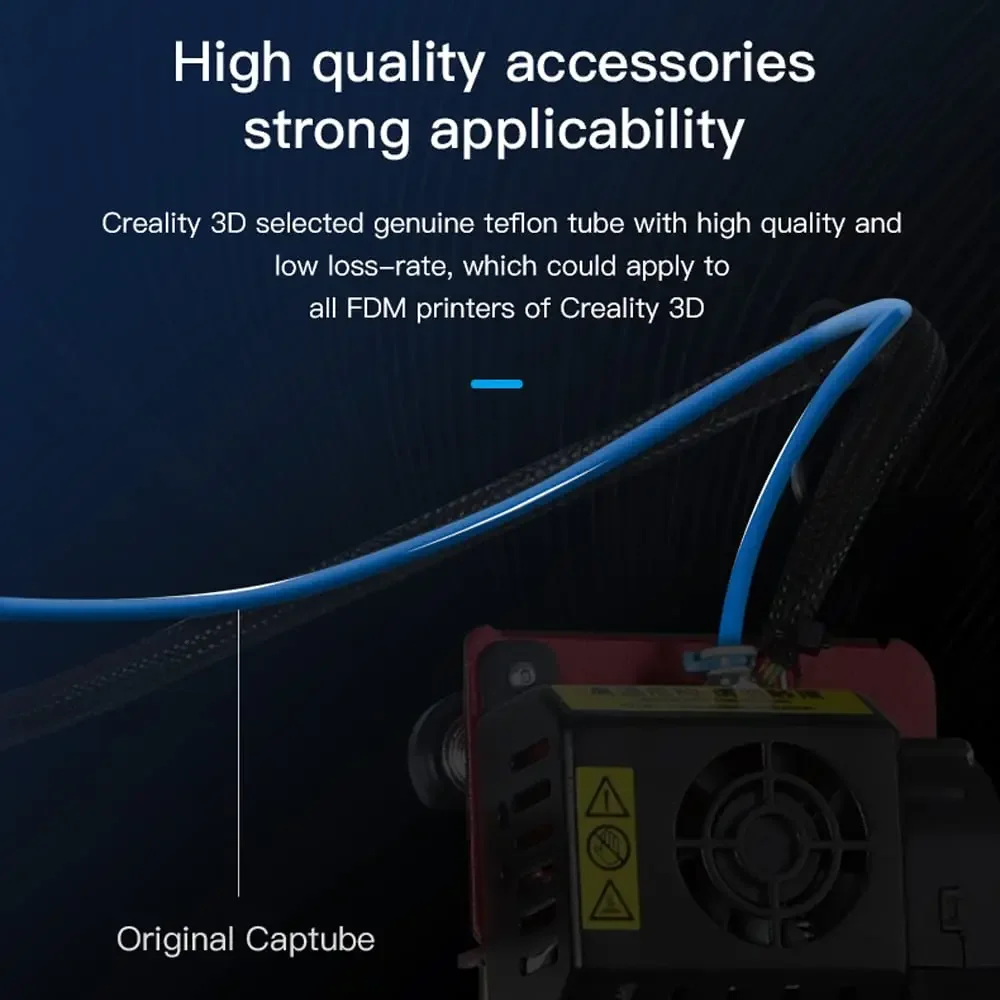CREALITY für Capricorn Bowden PTFE-Schlauch, blau, 1 m/1,2 m/2 m, 3D-Drucker-Teile für 1,75 mm Filament, Prämie-PTFE-Harz für Ender 3 V2