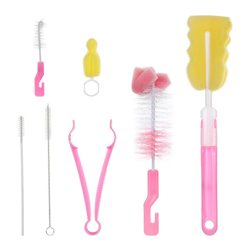 Esponja de limpeza para garrafas de bebê, esponja giratória de 360 graus, escova com cabo, utensílios de limpeza, lavagem: Default Title