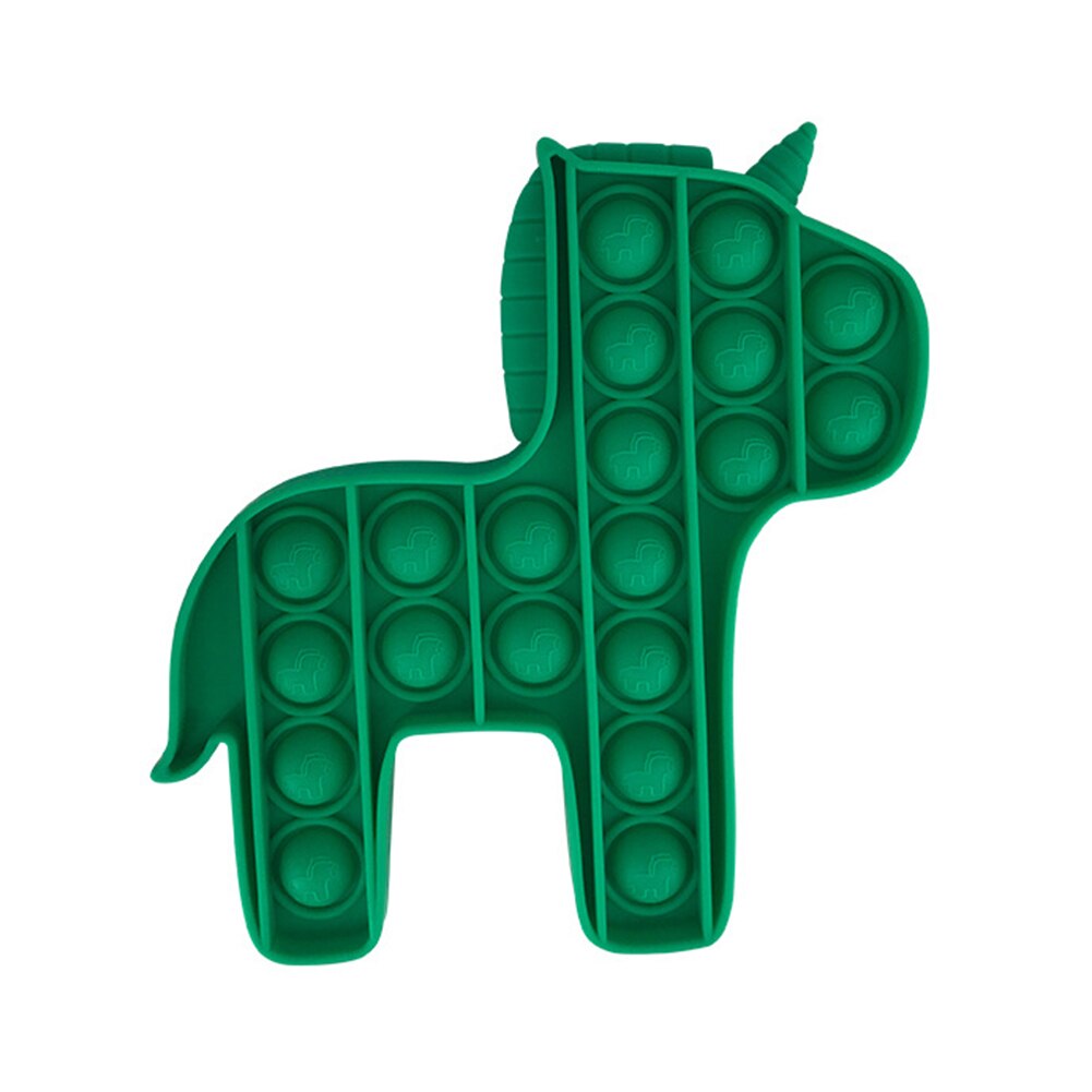 Paard Vorm Push Bubble Zintuiglijke Autisme Speciale Behoeften Stress Reliever Speelgoed Anti-Stress Grappig Fidget Voor Volwassen Kinderen: Green