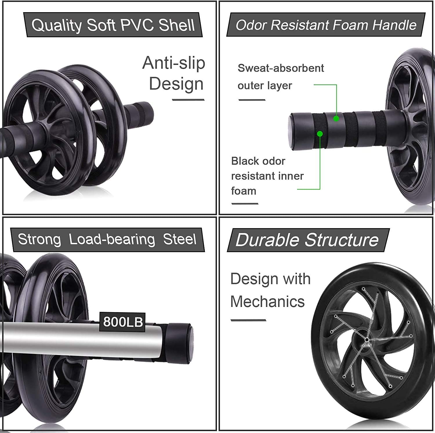 Ab Rad Bauchtrainer einstellen-Bauch Rolle Bauchroller Fitness Ausrügestochen für Heimat Fitnessstudio