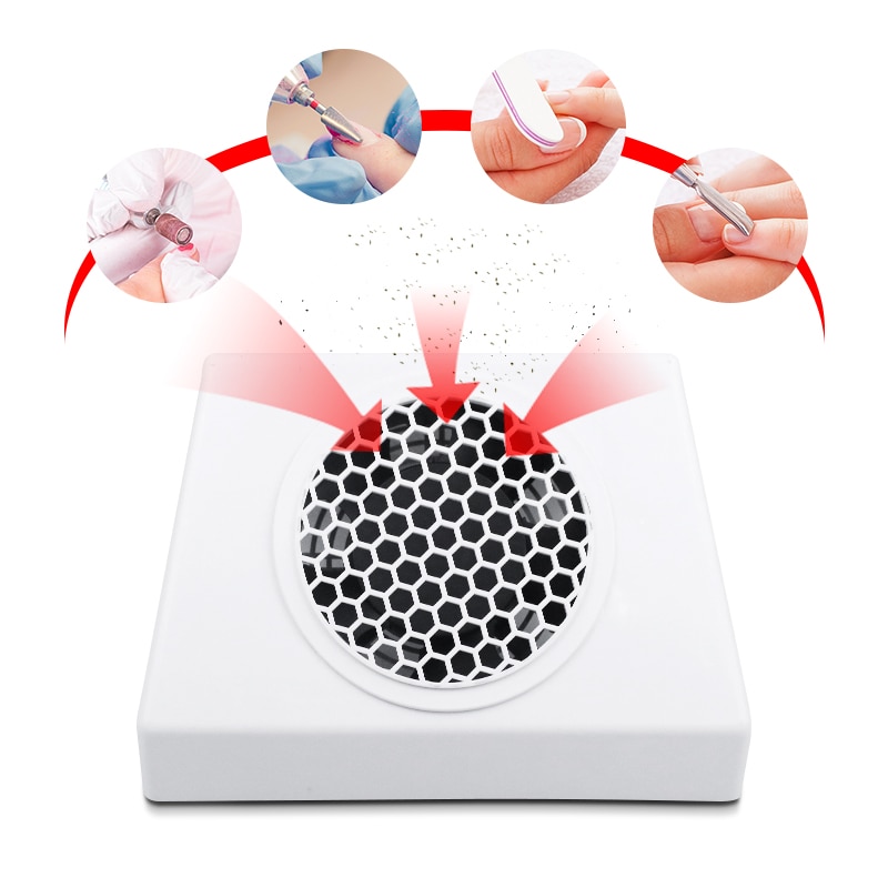 80W Sterke Nail Stofafzuiging Collector Stofzuiger Met Stofzak Nail Art Salon Tool Nail Dust Collector