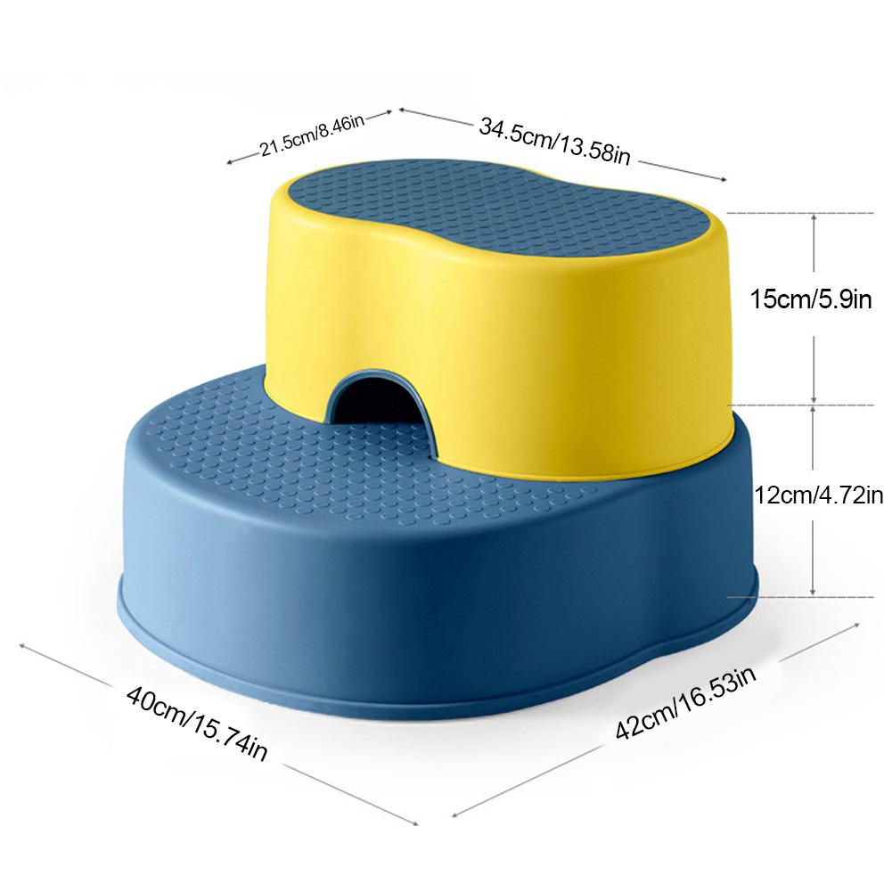 Kids 2 Step Stool Stackable Toddler Double Anti-slip Protection Safety Step Stools For Toilet Potty Training Bathroom Kitchen