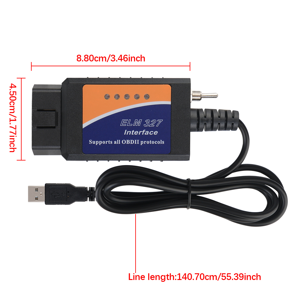 ELM327 USB v1.5 Switch Car Diagnostic Cable obd2 SCANNER FORscan Support Most OBDII Protocols HS-CAN and MS-CAN PIC18F25K80 Chip