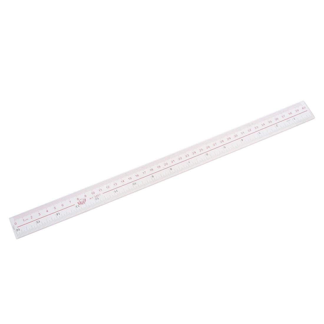 PPYY -40cm 16 Inches Length Measure Clear Plastic Straight Edge Ruler