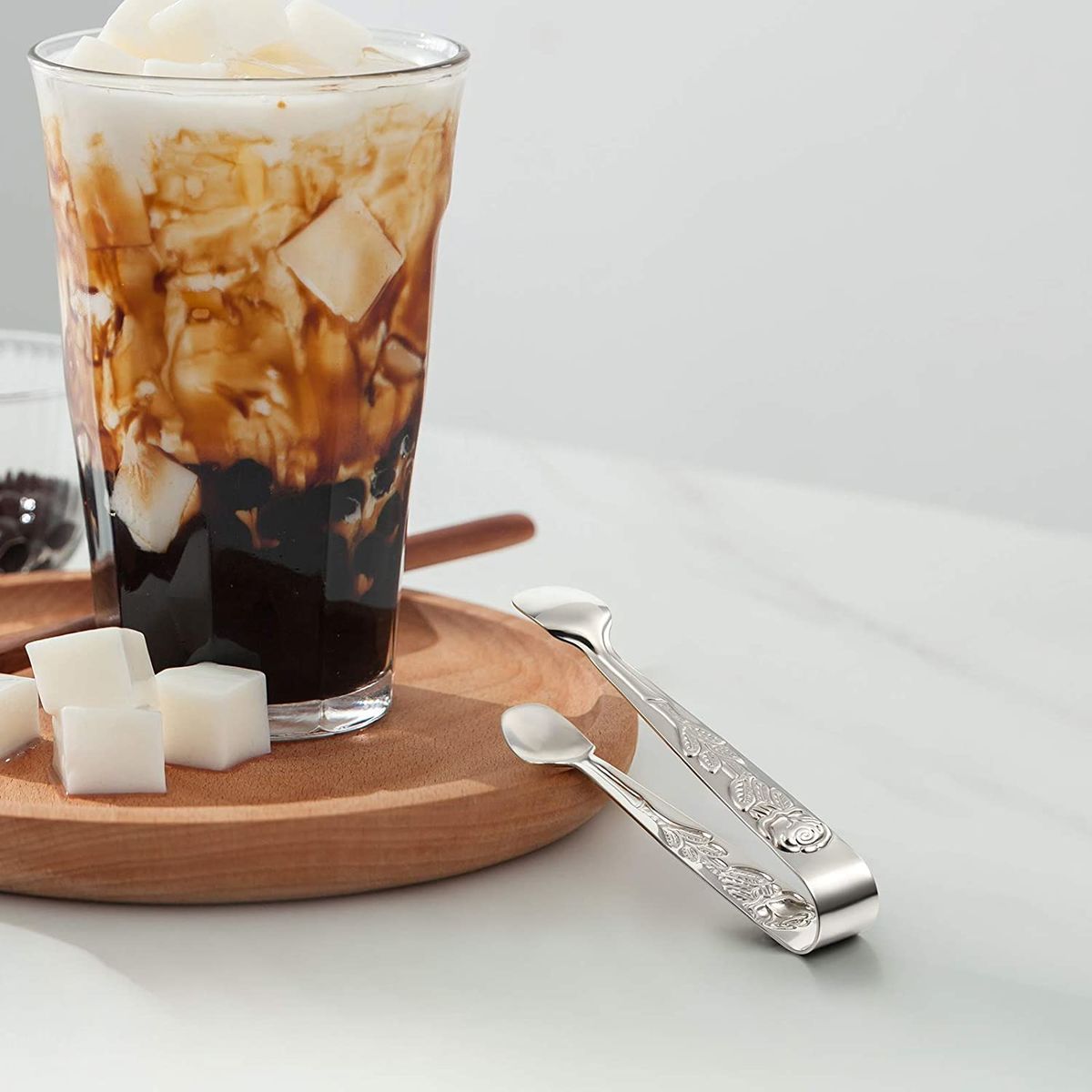 4 bitar tång små socker serveringstänger mini godis förrätt ros japanska rostfritt stål tång för kök iskaffe bar