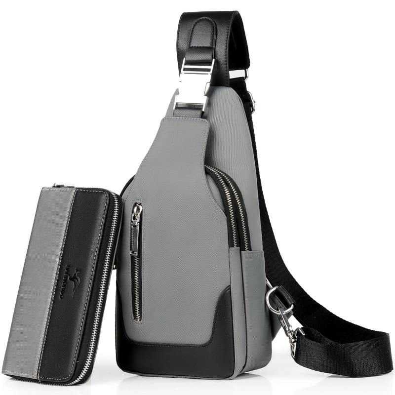Brand Chest Pack Men Casual Shoulder Crossbody Bag USB Charging Chest Bag Waterproof Oxford Travel Sling Bag Messenger Bag Male