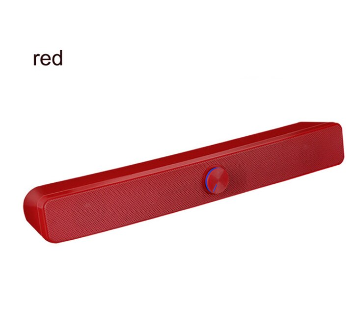 HIFI Portable Wireless Bluetooth Speaker Stereo USB Laptop computer Audio Soundbar mini laptop portable Sound Bar Speakers to pc: Red no Bluetooth