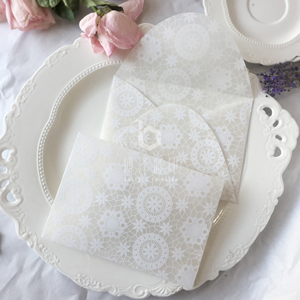 20pcs/lot Sulfuric Acid Paper Lace Envelopes, Postcard Packing Envelope Bag, Wedding Invitation Envelopes