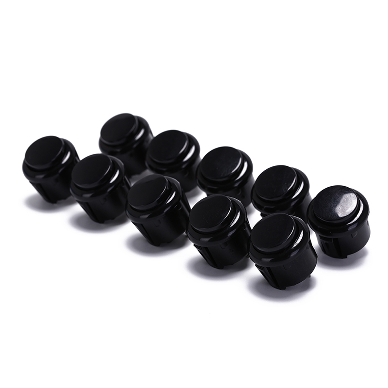 10pcs 24mm Factory Price Arcade Button Round Push Button Built-in Small Micro Switch For DIY Arcade Controller Ja Mame: black