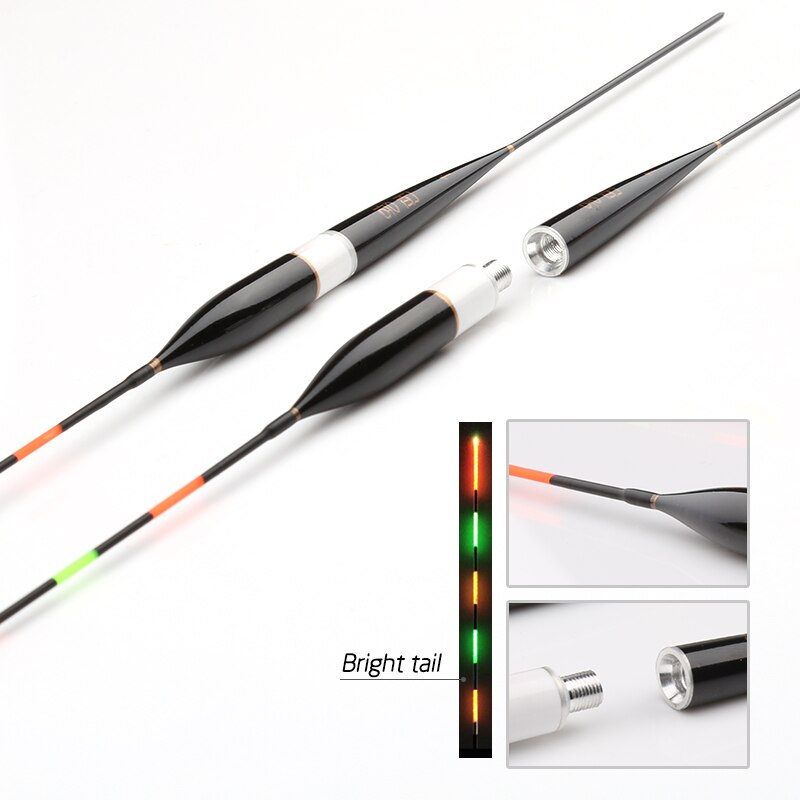 3pcs/lot Led Electronic Fishing Float Balsa Wood Night Vision Electric Float Fishing Tackle Luminous Float Without Battery