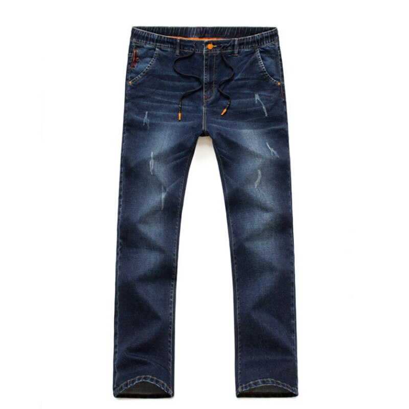 Grote maten jeans heren losse broek casual grote mannen broek elastische taille jong plus dikke losse versie van grote broeken: Blauw / 4xl