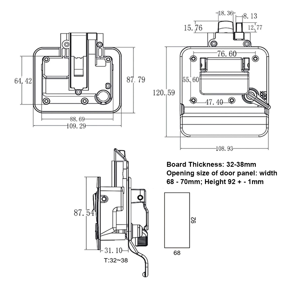 Door Latch Handle with Keys RV Camper Trailer Entry Door Lock Camper Accessories Double Open Door Lock RV Door Lock Replacement