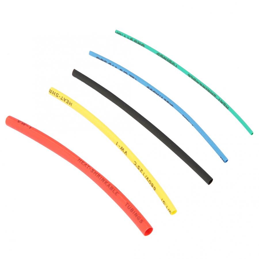 Cable de Tubo termorretráctil, manguito termorretráctil para aislamiento de cables, 5 tamaños, 5 colores, 100mm, 100 Uds.