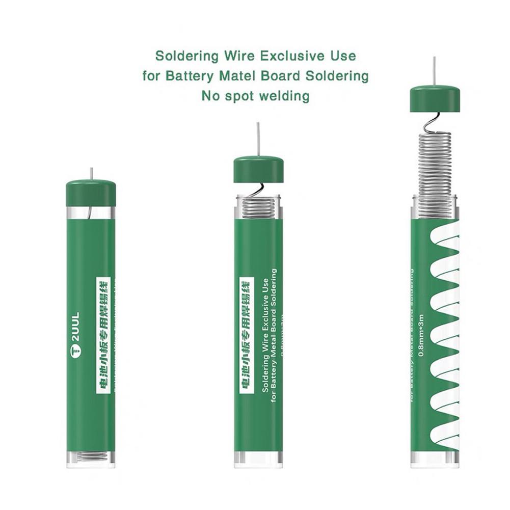 2UUL 3m 0.8mm Soldering Wire No Need Spot Welding Machine For Phone Battery Metal Board Repair Tool Rosin Solder Wire Tin Wire