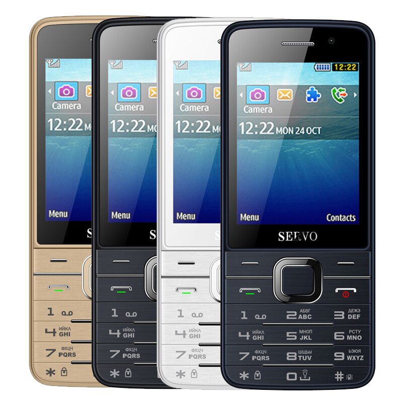 Originele Servo V9500 Quad SIM Kaarten 2.8 inch HD Mobiele Telefoon GPRS Bluetooth trillingen MP4