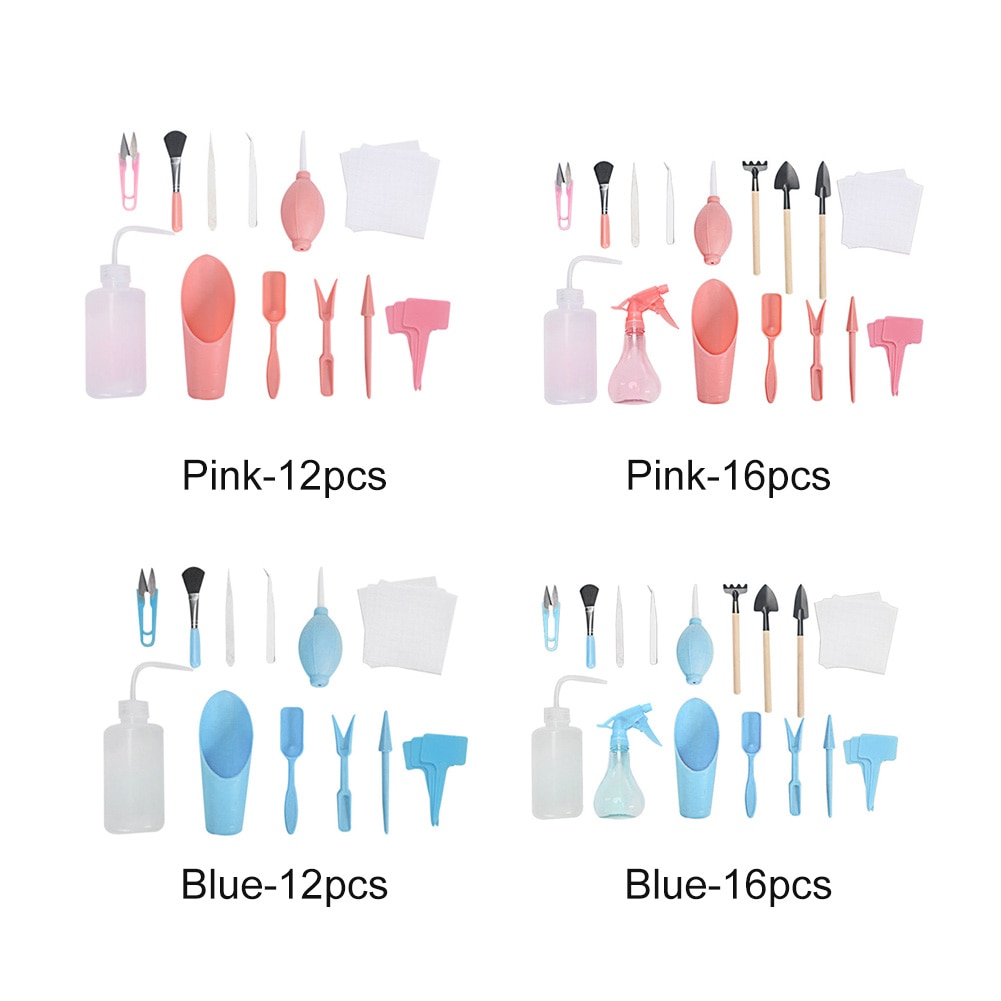 12 pièces 16 pièces bonsaï creuser arrosage maison bricolage outil semis Succulent plantation semis élagage en plastique Mini jardin planteur Kit