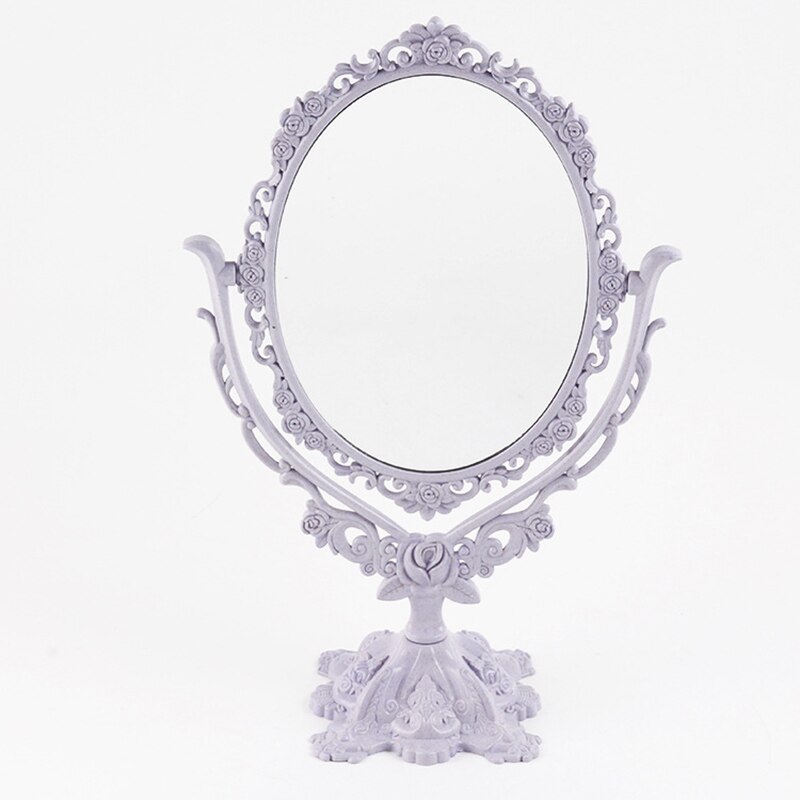Espejo de maquillaje de escritorio estilo europeo espejo gótico giratorio herramienta de belleza de decoración de Mariposa o rosa redondo Oval forma de corazón espejo de maquillaje
