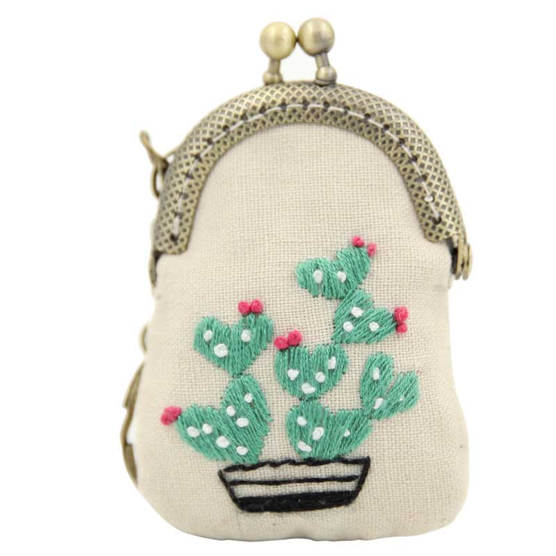 DIY Flower Necklace Mini Embroidery Bag Kit Embroidery Key chain Cross Stitch Sets Needlework Swing Craft Friend Unfinished: 5