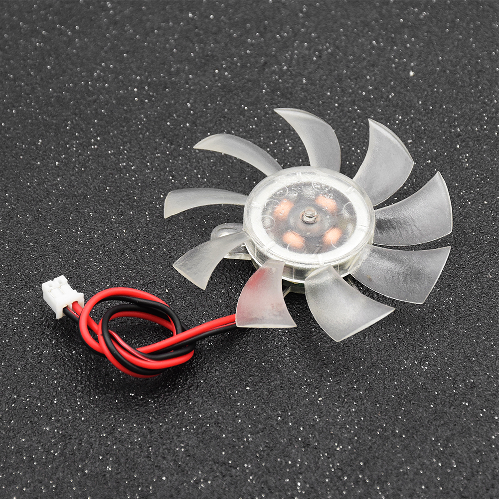 Transparent 12V 2 Pin 9 Blades PC VGA Video Graphics Card Heatsink Cooler Cooling Fan 55 X 10 Mm Computer Replacement Fans