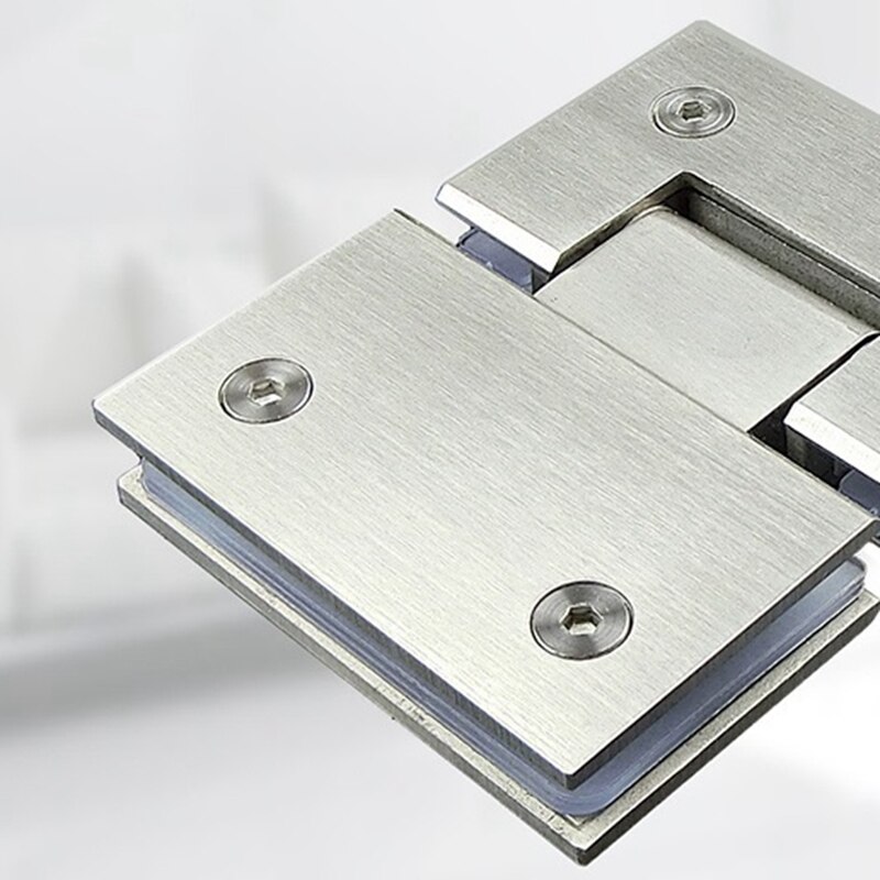 180 Degrees Glass Door Hinge Cabinet Clamp Glass Shower Doors Hinge Replacement Part Glass-to-Glass Stainless Steel Brushed