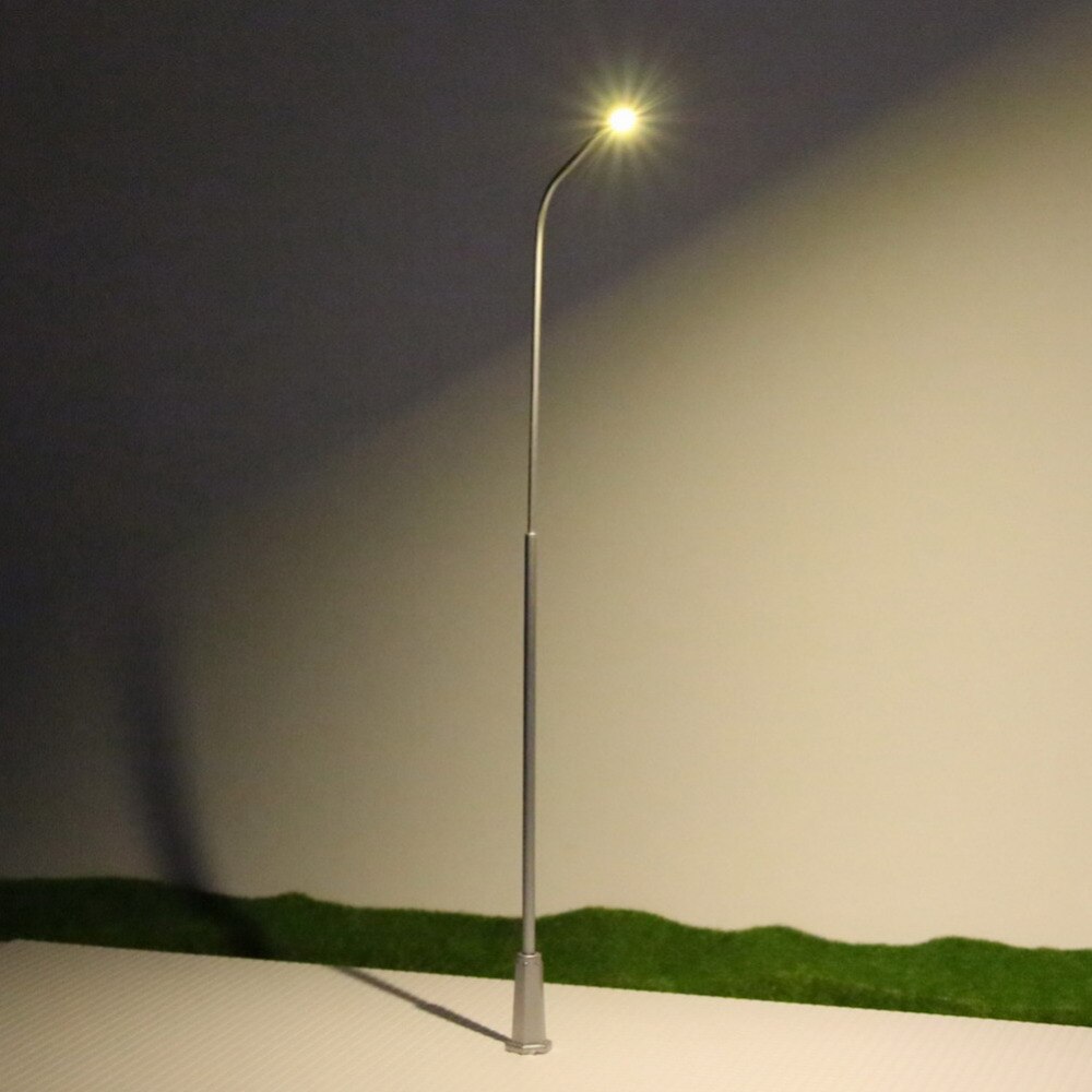 LNH20 5 stks Modelspoor Lantaarnpaal Lampen 1:50 Enkele Hoofd Straatverlichting O Schaal 3 V LEDs Miniatuur 20 cm