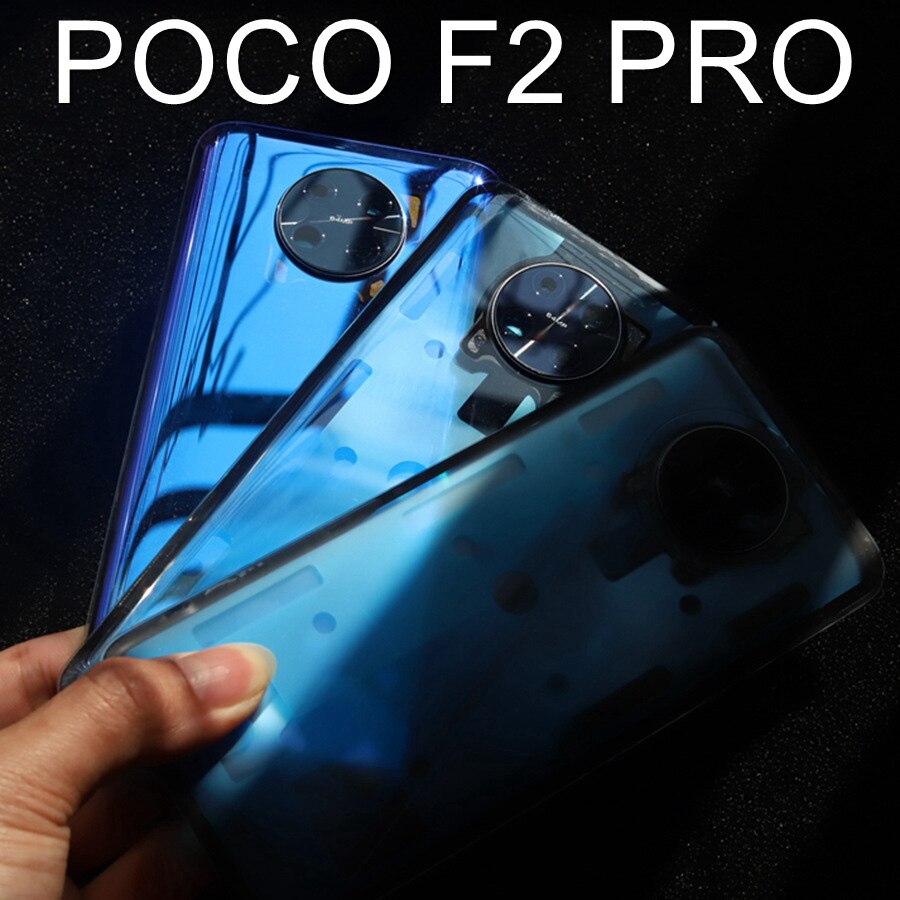 Transparente glasrückseite für xiaomi poco  f2 pro, akkudeckel, gehäuseabdeckung für poco  f2 pro