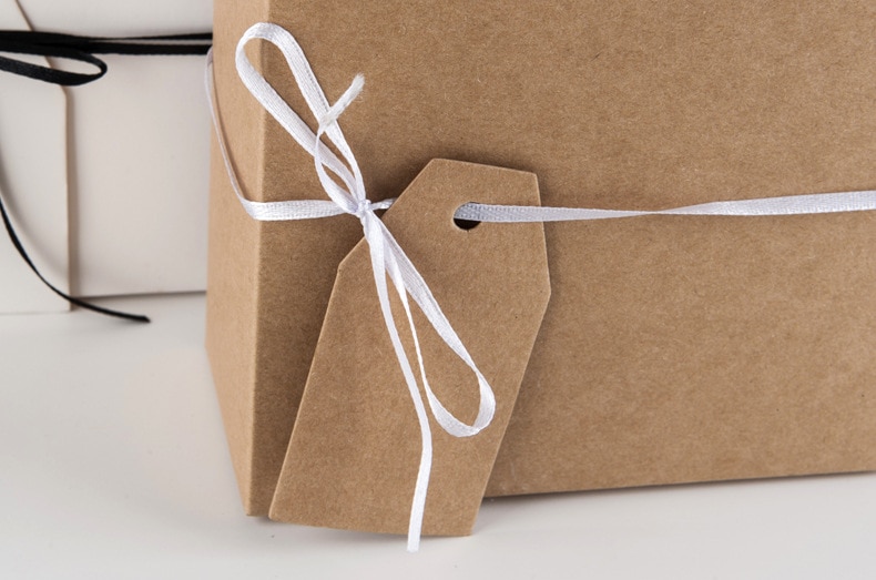 5Pc Big bag with handles Box food cake Candy Boxes Kraft Paper cardboard Box Packaging Wedding Birthday Party Favors