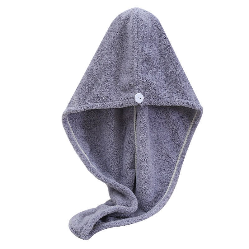 Duschmössa i mikrofiber dusch hår torkning inpackning flickor #39 snabbtorkande hår hatt mössa turban huvud wrap badverktyg: Grå