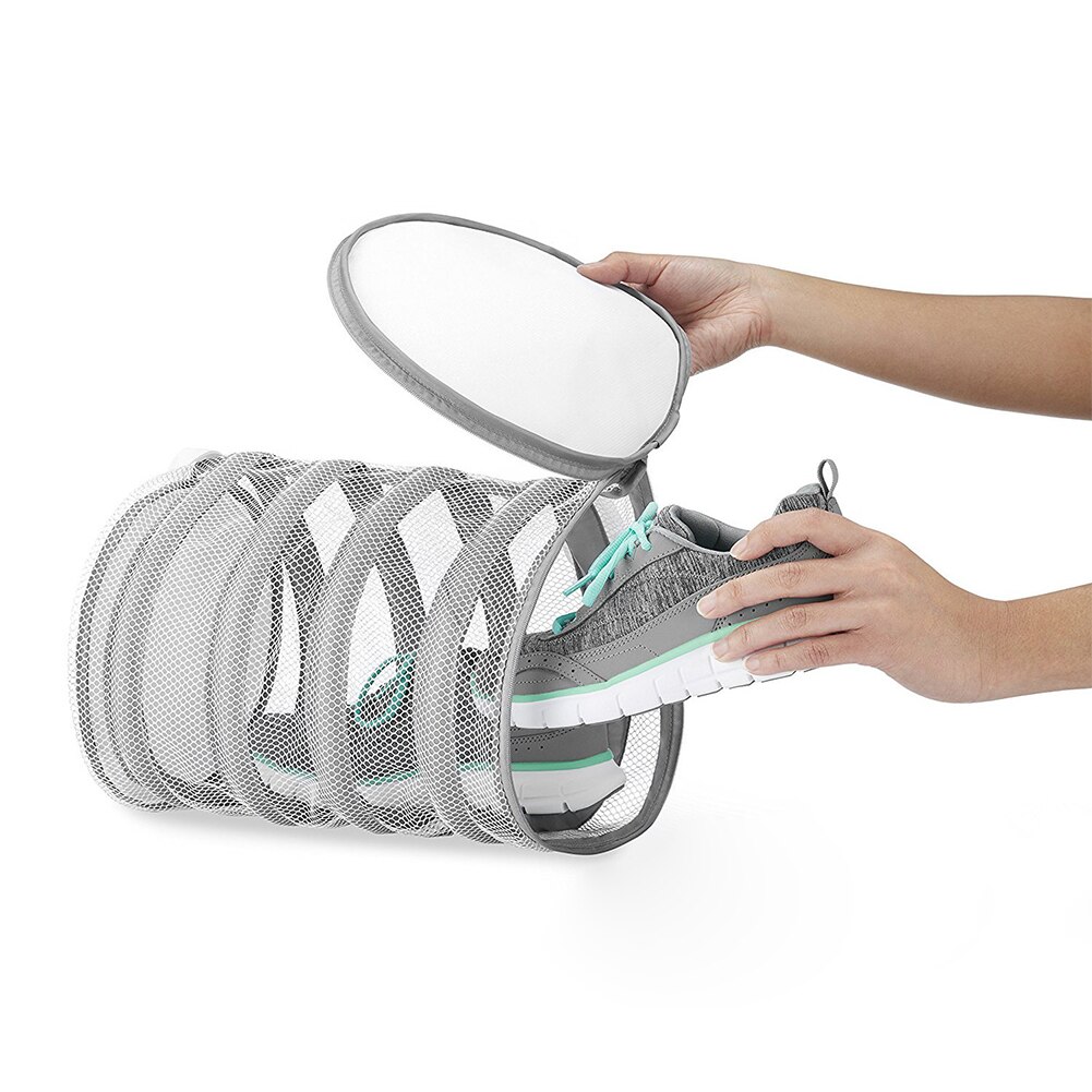 Sac de lavage de chaussures en Polyester, Machine, Durable, avec boucles suspendues, filet de lavage, stockage de nettoyage, séchage de linge de protection, salle de bain