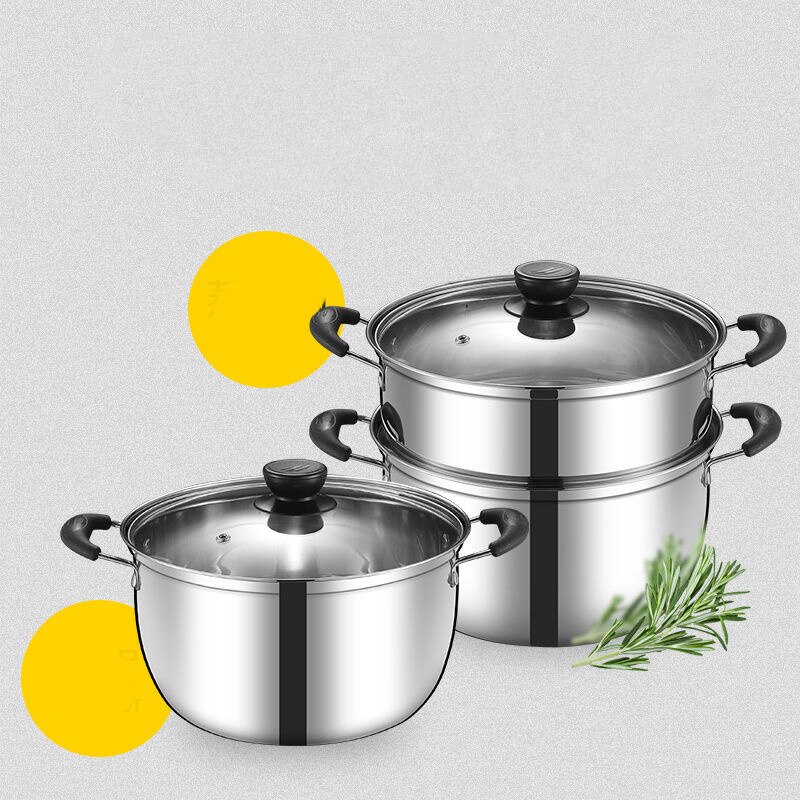 Stainless Steel Thickened Soup Pot Non-stick Pot Small Stew Pot Soup Pot Household Porridge Practical Pot Gas Induction