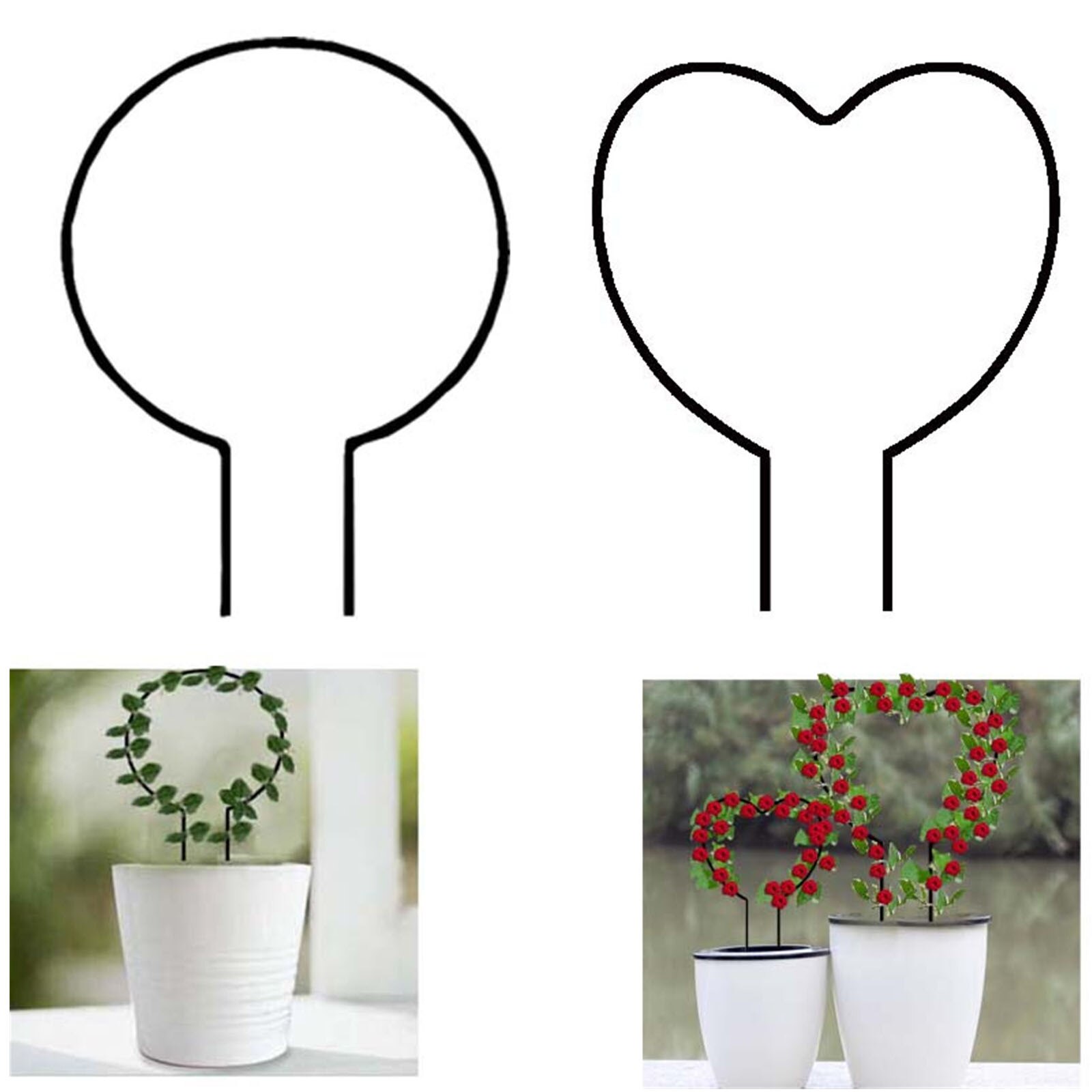 T# Metal Plant Frame Round Garden Frame For Climbing Plants Vine Vegetable Support Frame Anti-rust Garden Decoration