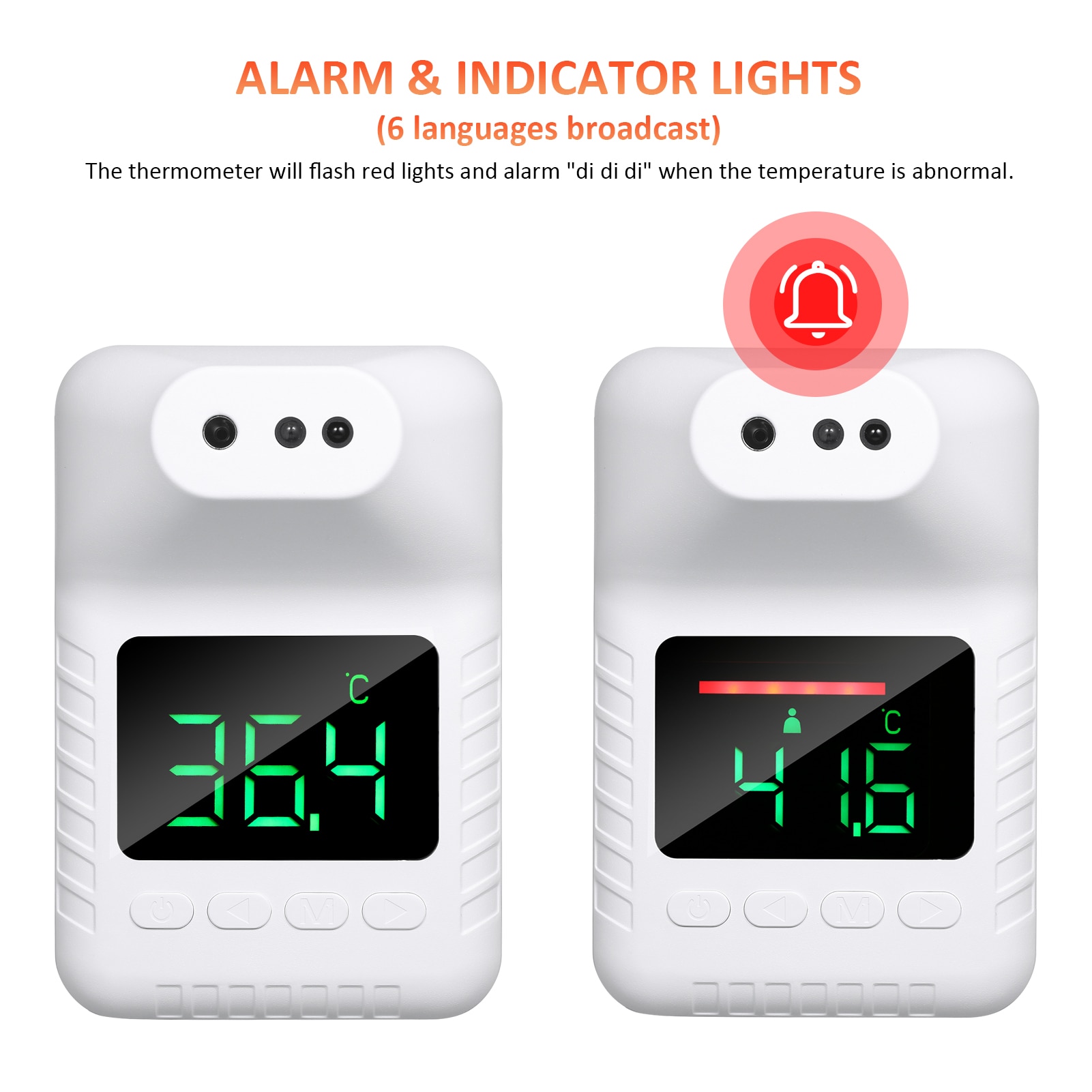 Non-Contact IR Infrared Sensor Forehead Hanging Wall Mount LCD Digital Thermometer High Precision Temperature