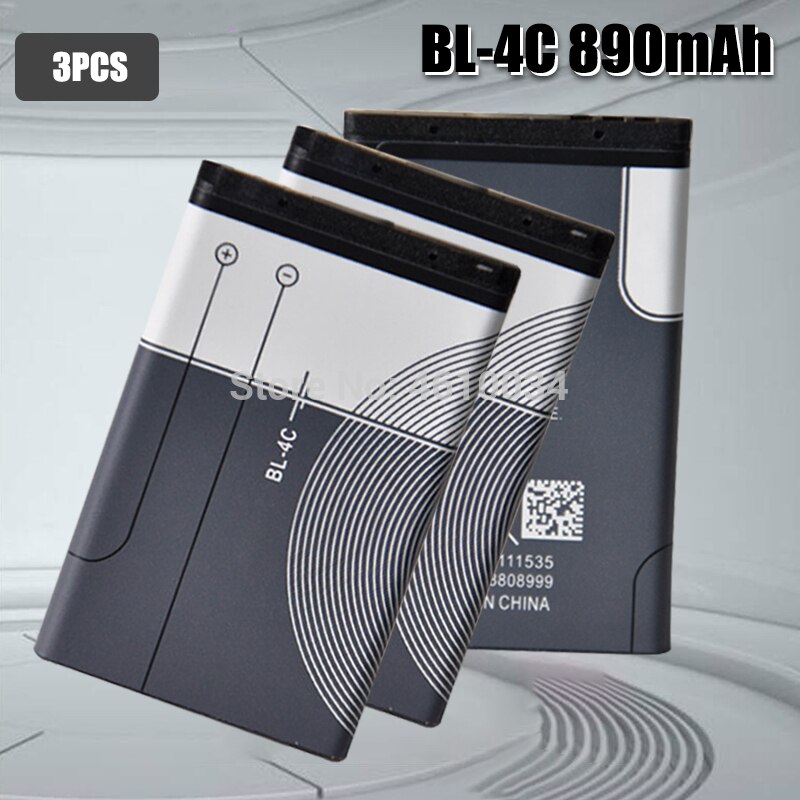 Batterij BL-4C Bl 4C 890Mah Voor Nokia 6300 6100 3500c 7200 X2-00 Bateria Batterij Accumulator: 3pcs
