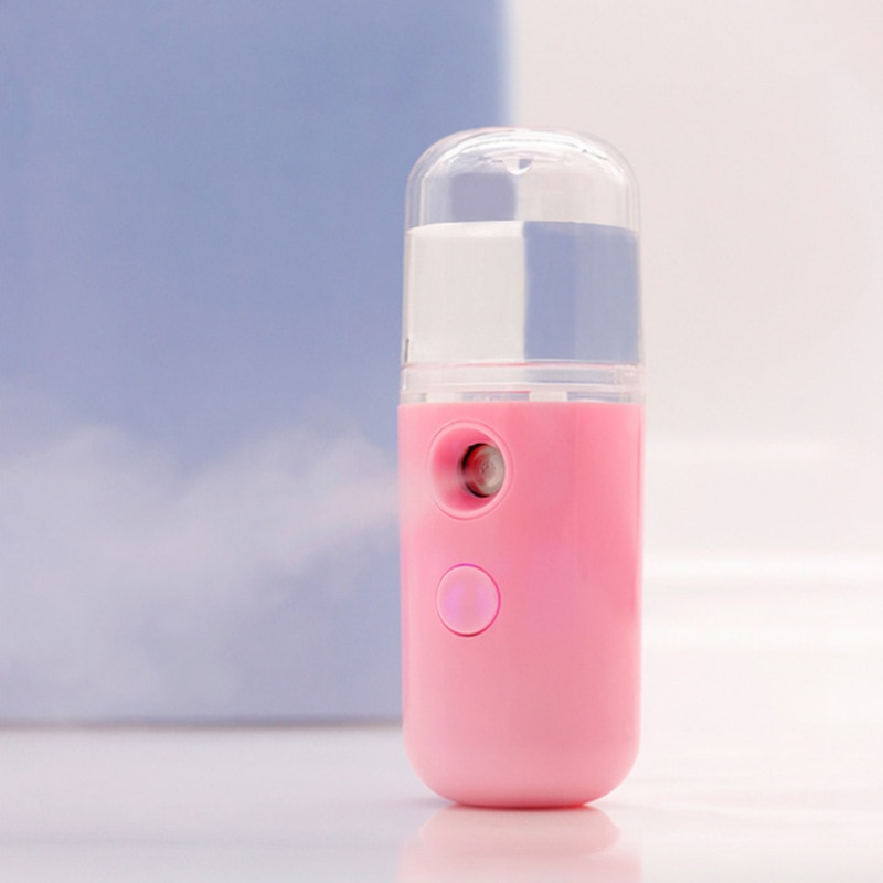 30ml Portable Rechargeable Small Wireless Nano Personal Face Sprayer Cool Mist Maker Fogger Humidifier: Pink