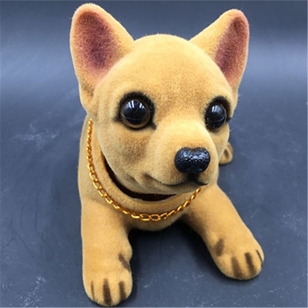 Adornos de coche para Chihuahua, juguetes para salpicadero de perros con cabeza oscilante, accesorios para coches