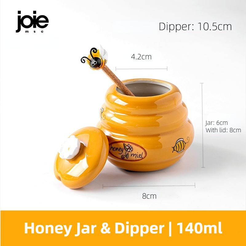 Joie Ceramic Beehive Honey Pot And Wooden Dipper Honey Jar With Lid Honey Stir Bar For Honey Jar Supplies Kitchen Accessories: Default Title