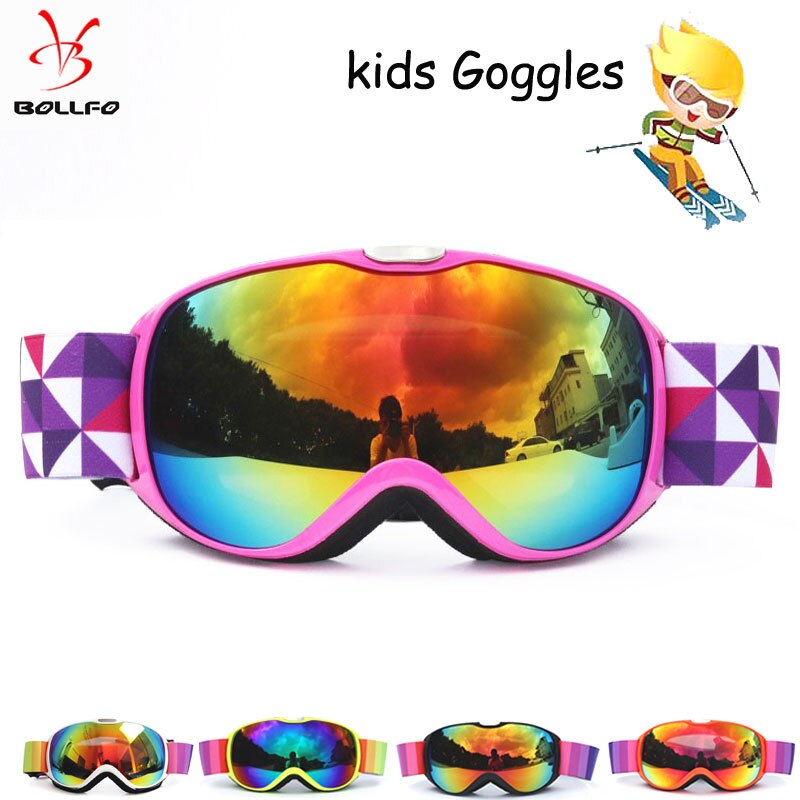 Gafas de esquí de doble lente para niños, lentes protectoras antiniebla UV400 para deportes al aire libre, esquí, Snowboard y nieve
