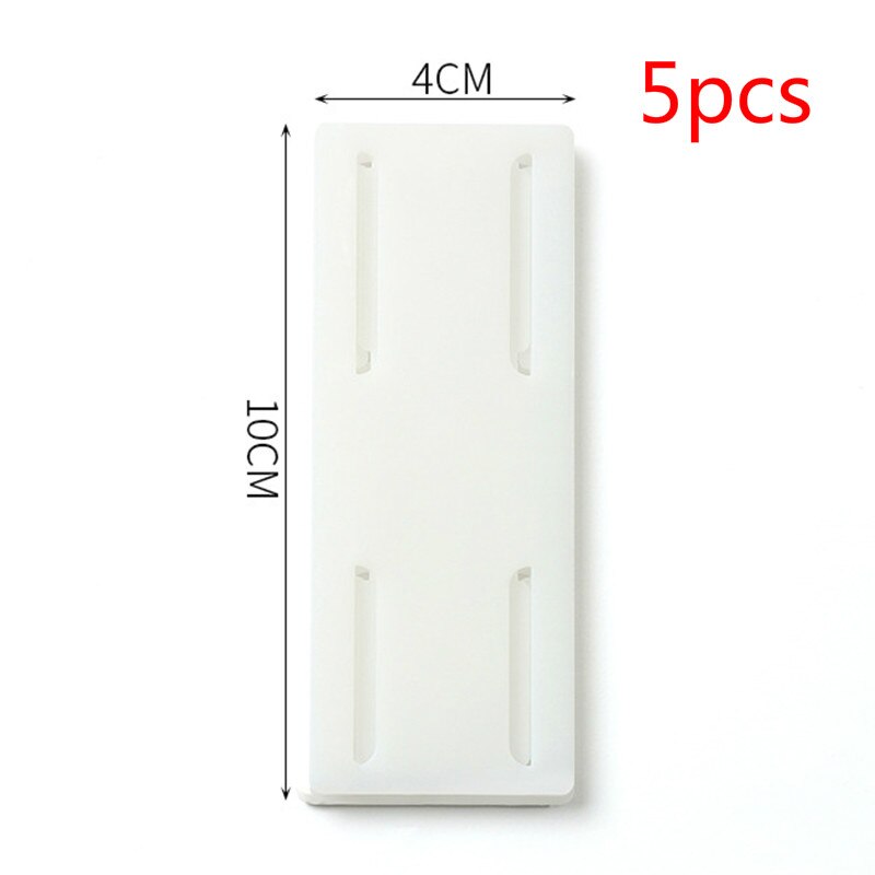 Wall-Mounted Sticker Punch-free Plug Fixer Home SelfAdhesive Socket Desktop Cable Organizer Power Strip Holder Household Product: 5pcs white