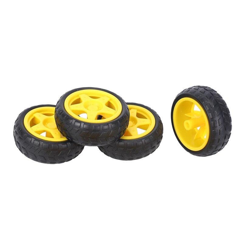 8 Pcs For Arduino Smart Car Robot Plastic Tire Wheel With DC 3-6V Gear Motor
