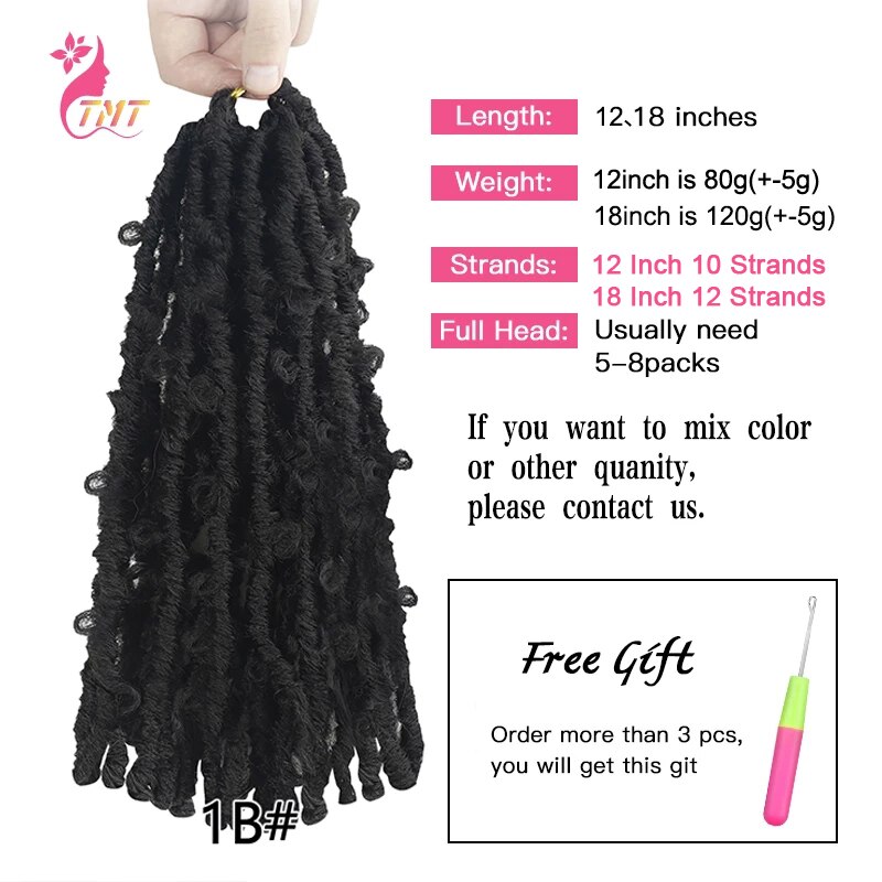 Butterfly Locs Distressed Faux Locs Crochet Braids Hair Pre-twisted Braids Hair Easy Install