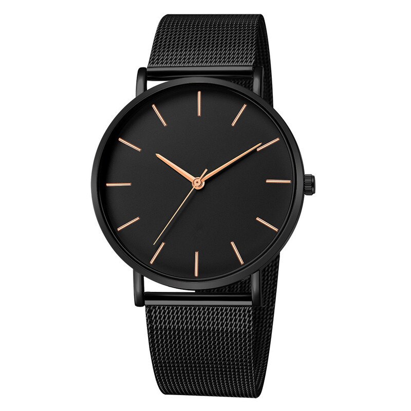 Minimalistisk ur reloj hombre ure til mænd relogio masculino montre homme man orologio uomo herre relojes para horloges mannen: Rosa guld pointer