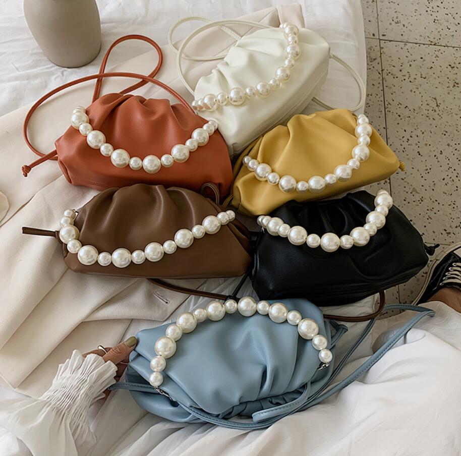 lässig Perle Kette Tote Wolke Tasche Für Frauen Crossbody frauen Handtasche Knödel Schulter Bote Tasche Sack