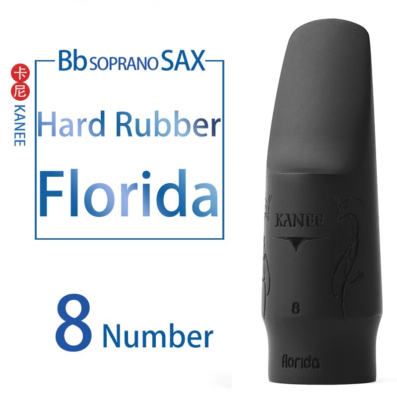 KANEE Hard Rubber mouthpiece Eb Alto Bb Tenor Bb soprano Saxophone mouthpiece Pop/Jazz: soprano FL 8