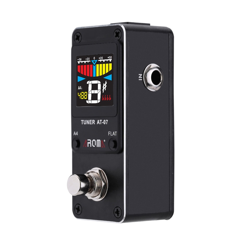 Aroma At-07 Mini Voet Gitaar Tuner Effect Pedaal Guitarra Chromatische Tuning Metalen Shell Hd Display Voor Podium En studio