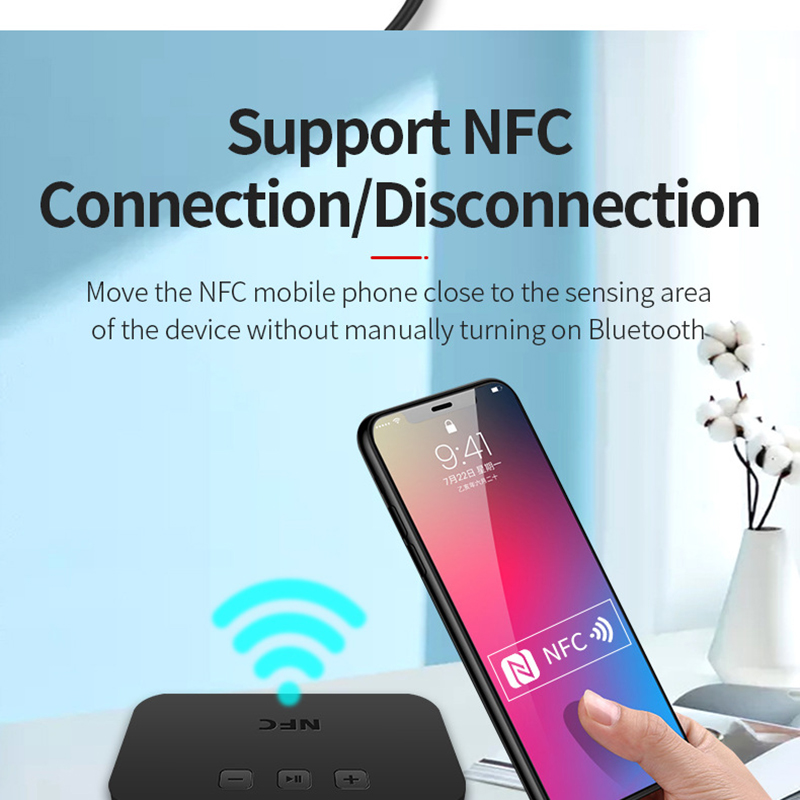 Nfc bluetooth 5,0 wireless audio receiver rca output power amplifier speaker to stereo bluetooth speaker upgrade nfc connection