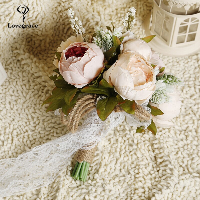 Bruiloft Bloem Bruidsboeket Silk Rose Wit Roze Hand Houder Bruidsboeket Flore Voor Bruidsmeisjes Wedding Mariage Accessoires