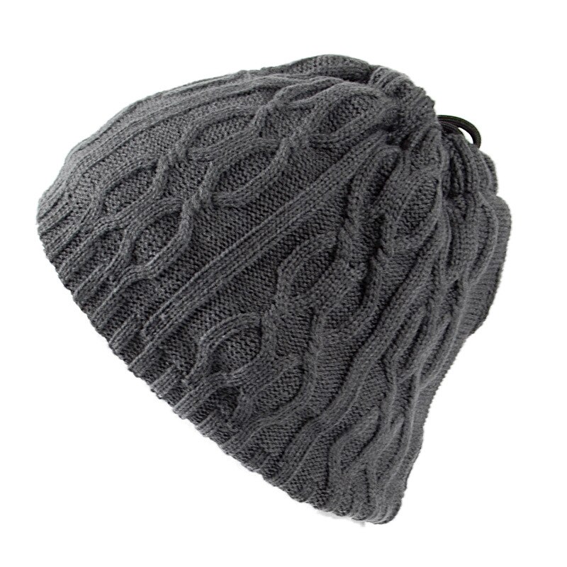 Gorro de lana para hombre, bufanda de invierno, forro polar cálido, gorro, gorro, dos en uno, deportes, esquí, montaña, escalada, invierno, otoño, invierno: Gris