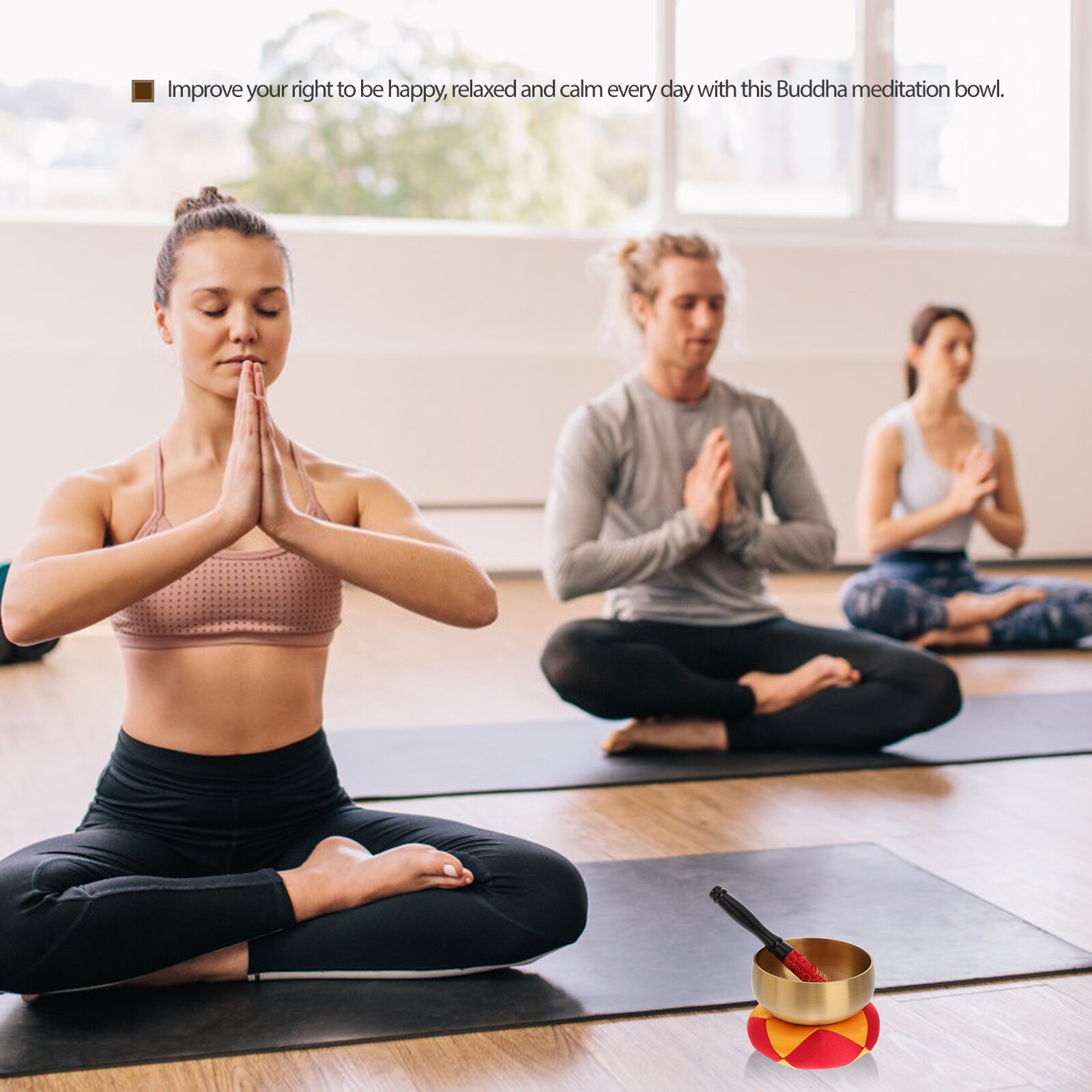 1 Set Sound Bowl Singing Bowl Meditation Spiritual Bowl with Stick